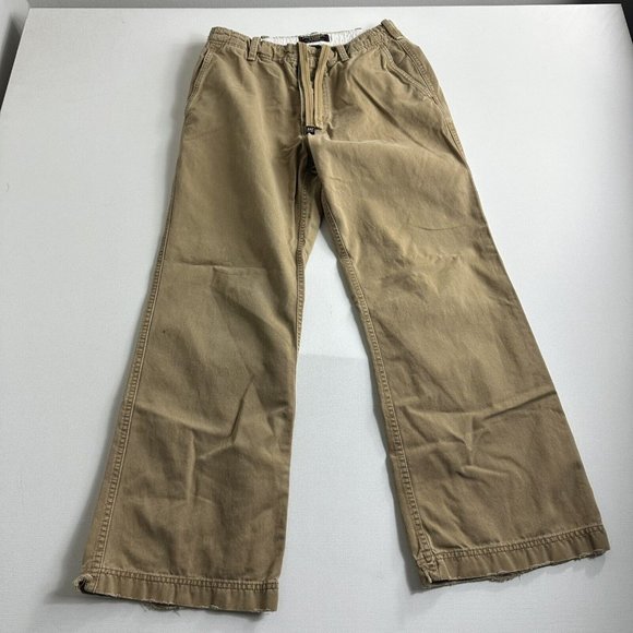 VINTAGE Abercrombie & Fitch Pants Men 30x28 Brown Drawstring Loose Heavy 90s - Picture 1 of 12
